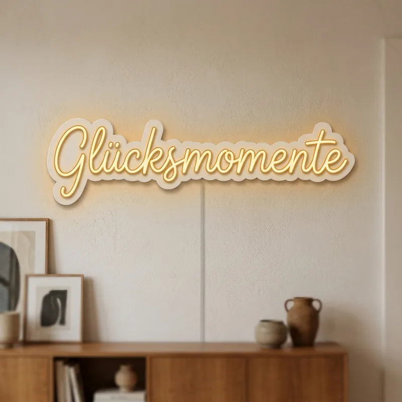 LED Neonschild Glücksmomente als Party-Deko