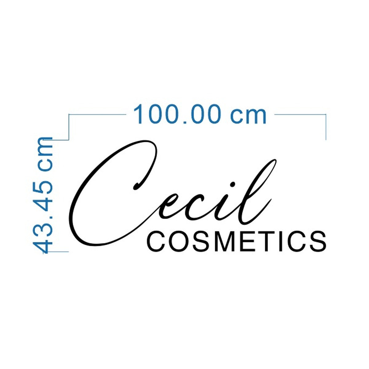 Flachbuchstaben Cecil Cosmetics 100 cm – Designvorschau