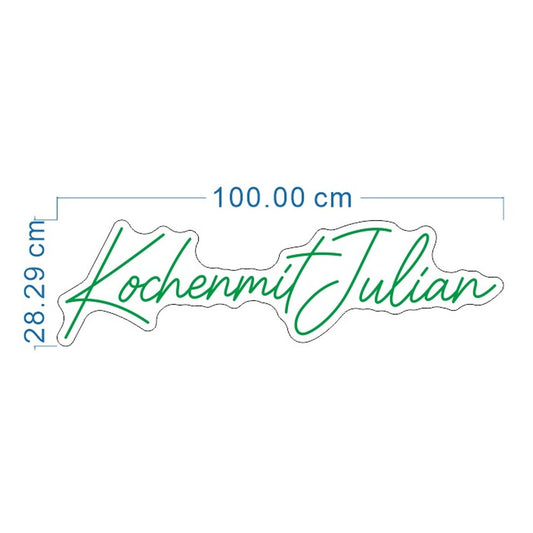 LED-Neonschild Kochenmitjulian 100 cm – Designvorschau