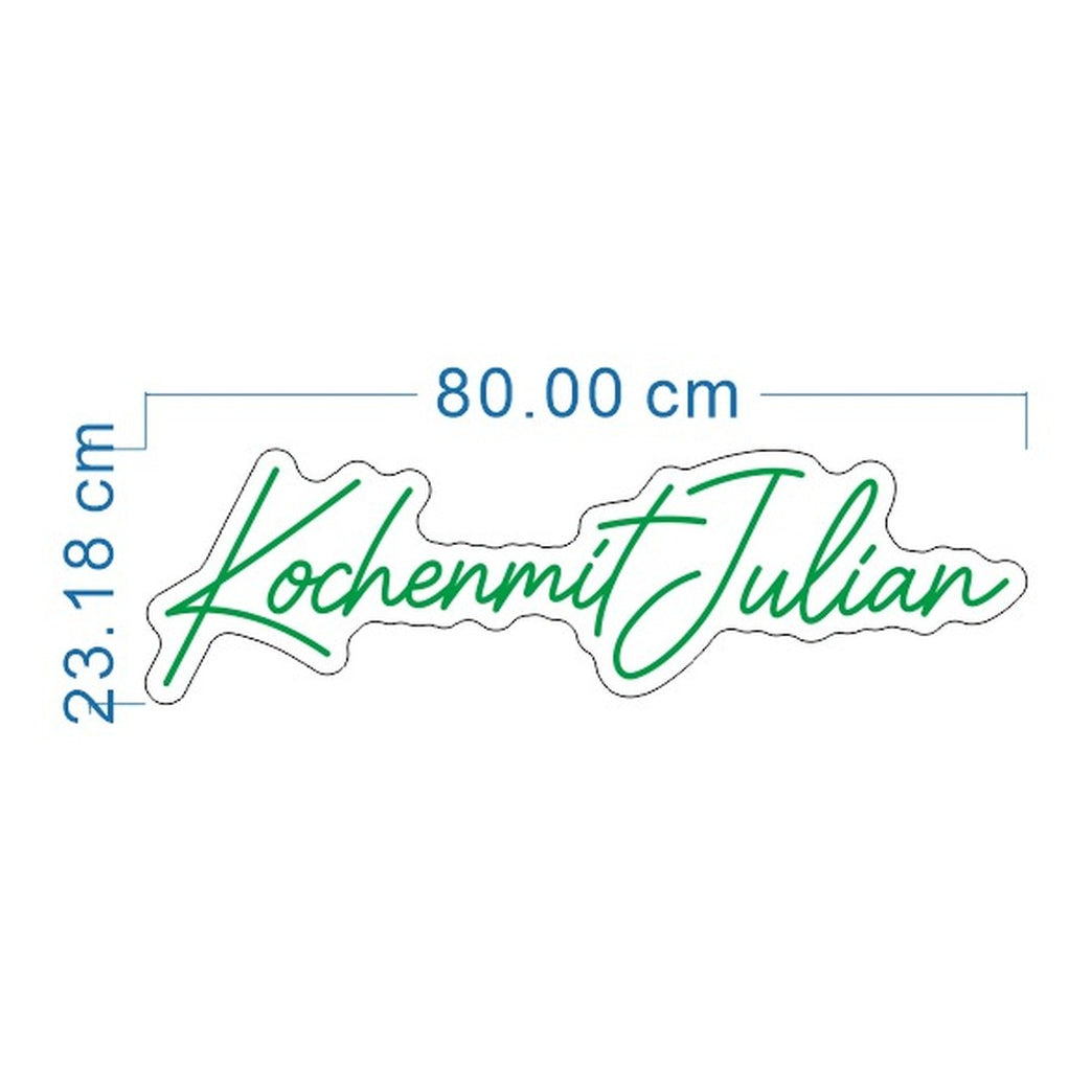 LED-Neonschild Kochenmitjulian 80 cm – Designvorschau