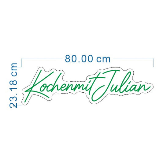 LED-Neonschild Kochenmitjulian 80 cm – Designvorschau