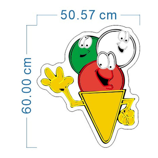 LED-Neonschild Eis-Maskottchen 60 cm – Designvorschau