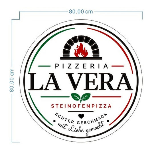 LED-Neonschild Pizzeria La Vera 80 cm – Designvorschau