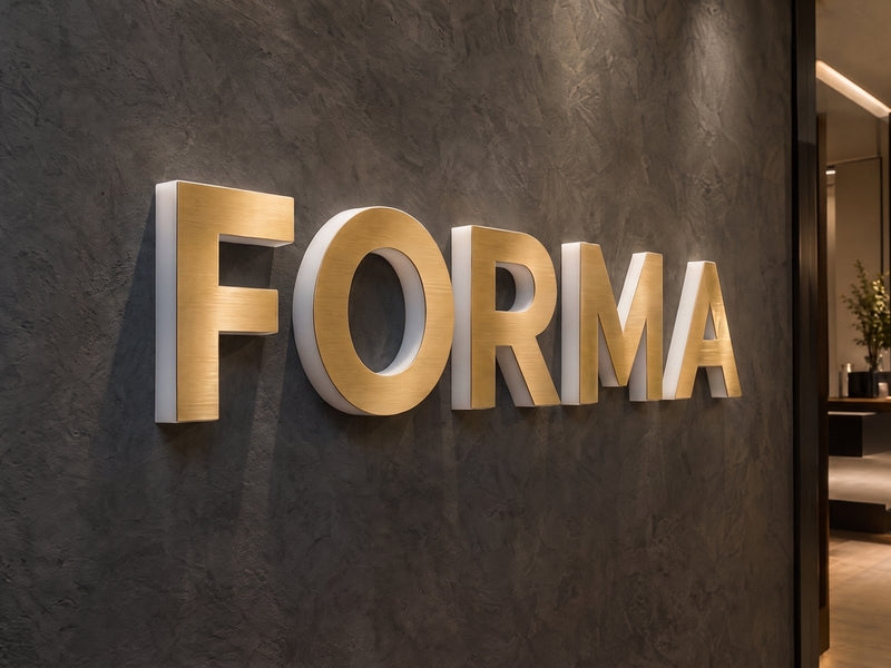 Letras de metacrilato luminosas con frontal metálico – Apagado