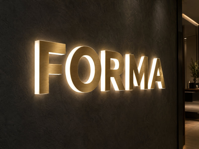 Letras de metacrilato luminosas con frontal metálico – Encendido