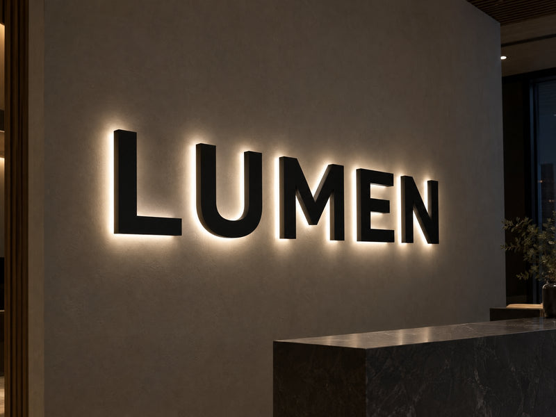 Letras corpóreas con retroiluminación (halo) estándar – Encendido
