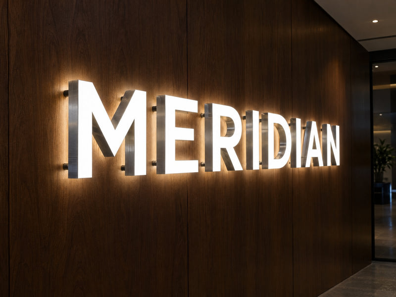 Letras con iluminación frontal y retroiluminación de acero inoxidable – Encendido