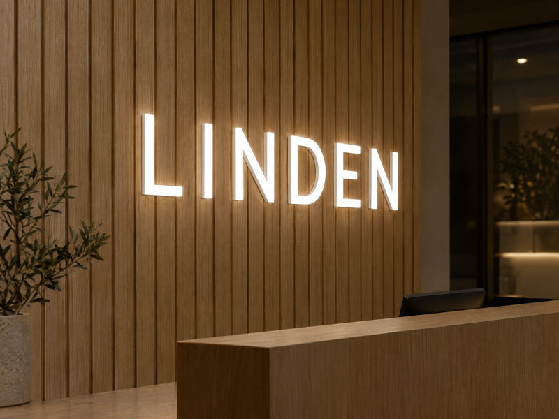 Mini letras de metacrilato con iluminación frontal – Encendido