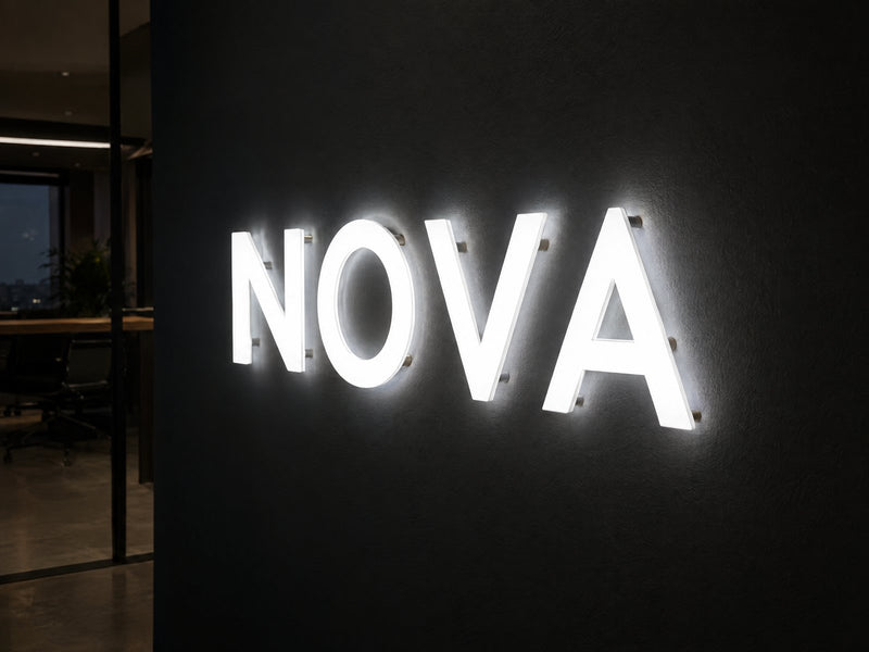 Mini letras de metacrilato con iluminación frontal y retroiluminación – Encendido